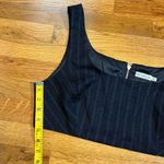 Avec Les Filles Womens XL Pin Stripe Suit Sleeveless Zip Crop Top Corporatecore Photo 2