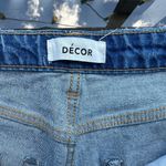 Décor High Rise Distressed Ripped Knee Straight Leg Blue Denim Jeans Size 28 Photo 2