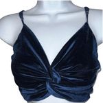Lucy in the Sky Blue Velvet Spaghetti Strap Crop Top EUC Size Small Photo 1