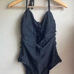 Ava & Viv  Black Halter One Piece Swimsuit NWT Photo 0