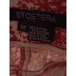 Etcetera Women's Red & White Paisley Print Cotton Blend Cropped Pants Photo 6