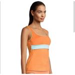 NWT Lands' End Tankini Top Padded‎ Underwire Bathing Suit Swim Lycra Size 24W Orange Photo 2
