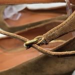 Coach Gold Suede Kitten Heels Ankle Straps 8.5 Photo 5
