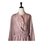 Coach Dress Women 10 Pink Silk Floral Print Ruffle Front Gathered Yoke Midi Photo 4