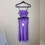 ALC Frank A.L.C NWT Blakely Satin Side Cut-Out Open Back Dress in Amethyst Orchid Size 6 Photo 3