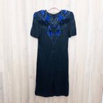 Jakelin Designs Womens Silk Beaded Dress Size M Black Gatsby Art Deco Cocktail Size M Photo 5