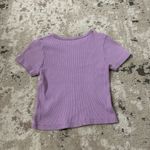 Brandy Melville John Galt Purple Ribbed Short Sleeve Top One Size Photo 1