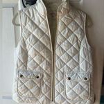 st. john's bay White puffer vest with gold accents Photo 0