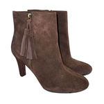 Anne Klein  iflex Caroline Womens Size 7 Brown Suede Ankle Tassel Zip Booties Photo 0