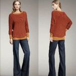 Vince Chunky Knit Loose Fit Wool Long Sleeve Pullover Sweater Top Burnt Orange Photo 1