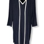 Vintage Michael Blair Rayon Polka Dot Jacket Dress Size 14 Blue Photo 0