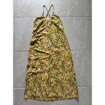 Old Navy  Maxi Dress‎ Womens XS Yellow Floral Criss Cross Back Boho Resort Preppy Photo 2