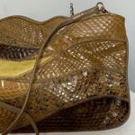 Vintage 70's Snakeskin and Leather Hong Kong Purse Yellow Photo 3