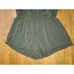 NWOT Ambiance Olive Green Romper Spaghetti Shoulder strap Size Medium Photo 2