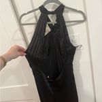 Meshki  Black and White Halter Gown Cocktail Dress Photo 2