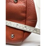 Tignanello Leather Satchel Top Handle Bag Big Buckle Detail Orange Purse Silver Photo 8