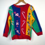 Vintage Lumy Handknit Peruvian Christmas Candy Sweets Cotton Sweater womens M Multiple Size M Photo 0