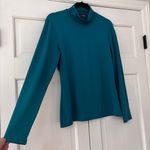 JudyP Jackie Turtleneck Teal Blue‎ Emerald Long Sleeve Top Blouse Size Medium Green Photo 3