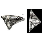 Vintage Neck Scarf Silver Black Floral Art Deco Hand Rolled Hem Korea Co… Photo 4