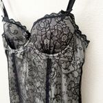 Victoria's Secret | Black Nude Lace Nightie Neglige Dress Padded Y2K | Size 36B Photo 3