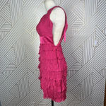 Pronovias Strawberry Pink One Shoulder Ruffle‎ Cocktail Dress Size US 2 Photo 4