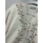 Carolyn Taylor Cottagecore Floral Embroidered Knit Cardigan Vintage Coquette M Photo 3