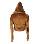 SKIMS Brown Velour Cropped Zip Hoodie Y2K Cozy Lounge Jacket Small Photo 4