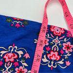 Boden Naomi Short Jersey Dress Bright Blue Wildflower Stamp 12 long Photo 9