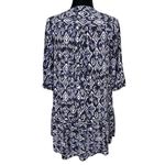 Doe & Rae  Boho Ikat Mini Dress Blue White 70s Hippie Festival Style Medium Photo 1
