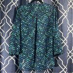 Tacera Green Blue Blouse Photo 2