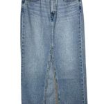 Levi's NWT Levi’s Premium Womens Denim Midi Skirt Sz 27 Light Wash Slit Front Photo 4
