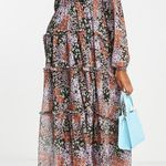 River Island  Maternity floral print tiered midi dress in black Photo 3