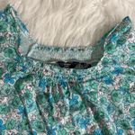 Lands' End Floral Blue and Green Blouse Photo 2