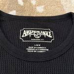 American Eagle  black waffle knit long sleeve women’s size large Photo 4