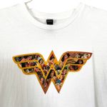 DC Comics DC Comic Wonder Woman White Logo Graphic Print Short Sleeve Shirt Size Medium Photo 2
