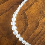 Vintage mid century graduated opalescent glass wedding bead necklace White Photo 11