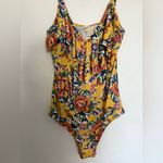 BP Nordstrom Yellow Floral Ruffle Bodysuit Women’s Size Small Photo 1