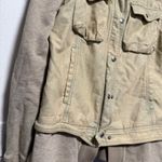 Free People Terrycloth Utility Hooded Jacket Layered Twill Olive Green - M Photo 1