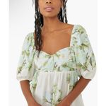Free People Peony Puff Sleeve Babydoll Dress Floral Milkmaid Cottage Peasant Photo 2
