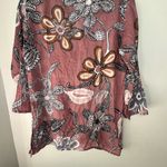 Women’s Paisley Pullover Semi Sheer Blouse Dusty Rose Women’s Size Medium Pink Photo 2