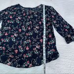 Gap  Navy Floral top boho flowy round neck S Photo 8