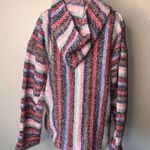 Baja Hoodie Hippie Surf Poncho Sweater Sweatshirt Pullover Jerga Pink Size M Photo 3