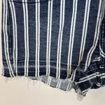 Cello Denim Shorts Womens Sz S Blue White Striped Raw Hem Button Fly 2.5" Inseam Photo 8