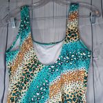 Swimmart Stylish Multicolor Animal Print Women's Bathing Suit Blue Size XXL Photo 6