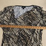 Dress Barn Collection Womens XL Black Gold Zebra Print Asymmetric neckline Top Photo 9