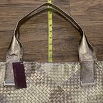 Elliott Lucca NWT INTRECCIO Woven Metallic Shoulder Bag Tote Pewter Gold Silver Photo 7