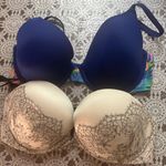 Victoria's Secret Victoria’s‎ secret Lace and Vibrant Blue Women's Bra Set size 32DD Photo 0
