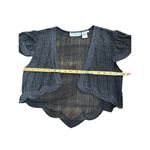 Scala Vintage  Black beaded Open Front Sheer Size Medium Photo 8