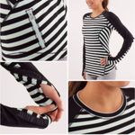 Lululemon Run Reflect Long Sleeve Sea Stripe Mint Moment Black / Black Size 6 Photo 1