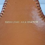 Vintage Womens Genuine Alligator Skin Leather Clutch Purse Cognac Brown Handmade Photo 1